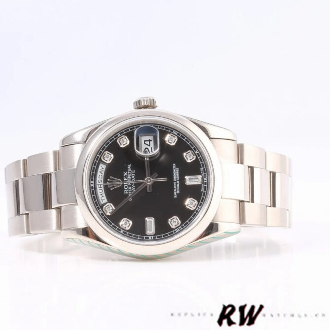 Replica Rolex Day-Date 118209 Black dial 36mm Unisex Watch