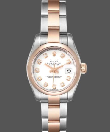 Rolex Datejust 179161 Stainless Steel and Everose Gold White Diamond Dial 26MM Lady Replica Watch