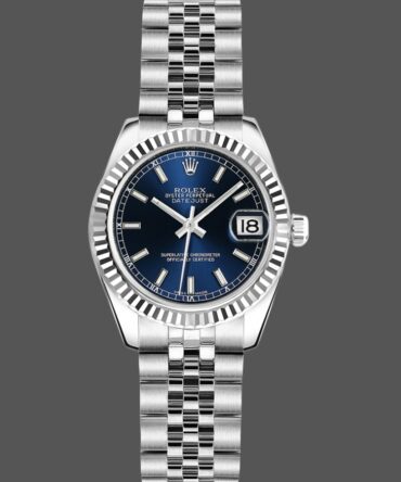 Rolex Datejust 179174 Blue Index Dial Fluted Bezel 26MM Lady Replica Watch