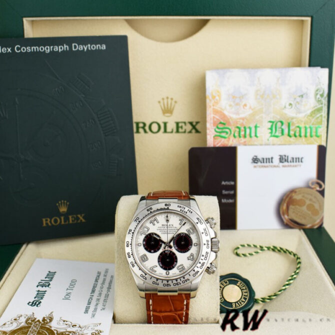 Rolex Daytona 116519 Panda Dial Brown Leather Strap 40mm Mens Replica Watch