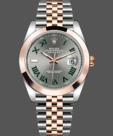 7456210301 Rose Gold Slate Grey Wimbledon Dial 41MM Mens Replica Watch