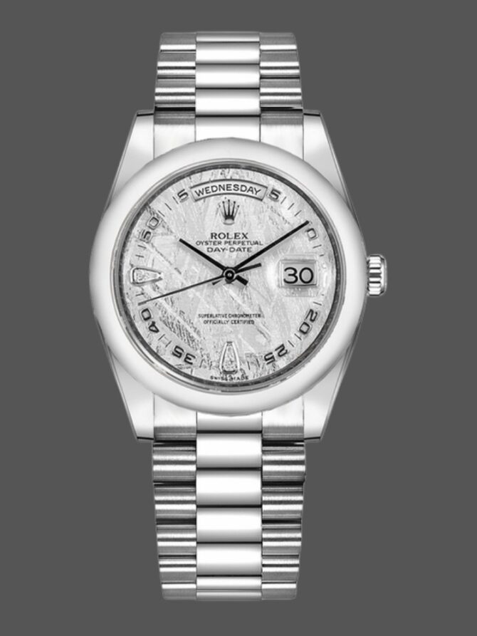 Replica Rolex Day Date 118206 Meteorite Grey Dial 36mm Unisex Watch