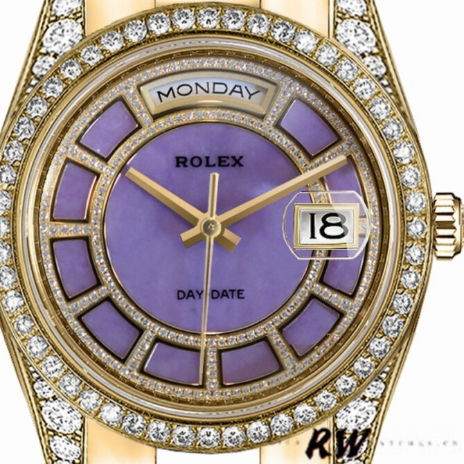 Replica Rolex Day-Date 118388 Yellow Gold Green Index Dial 36MM Unisex Watch