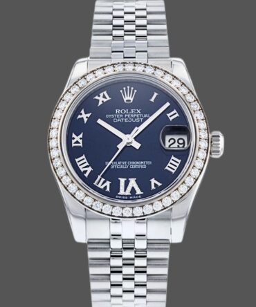 195384 Stainless Steel Blue Diamond Dial 31MM Lady Replica Watch