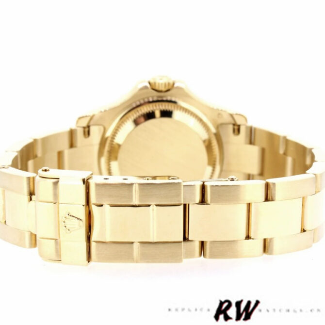 Rolex Yacht-Master 169628 Yellow Gold White Dial 29MM Lady Replica Watch