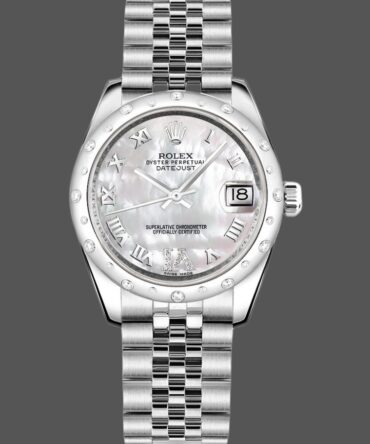 65414 Mother of Pearl White Dial Diamond 31MM Lady Replica Watch