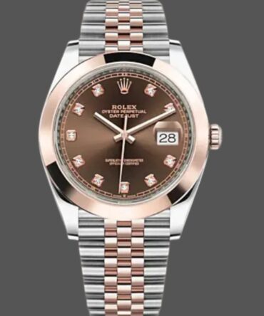 24741001 Rose Gold Chocolate Brown Diamonds Dial 41MM Mens Replica Watch