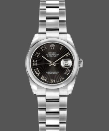 824160 Oyster Bracelet Sunbeam Black Roman Dial 26MM Lady Replica Watch
