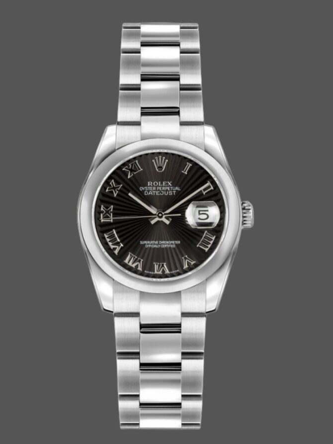 824160 Oyster Bracelet Sunbeam Black Roman Dial 26MM Lady Replica Watch