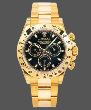 Rolex Daytona 116528 Black Dial Yellow Gold 40mm Mens Replica Watch