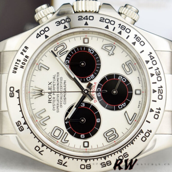 Rolex Daytona 116519 White Dial Black Eyes 40mm Mens Replica Watch