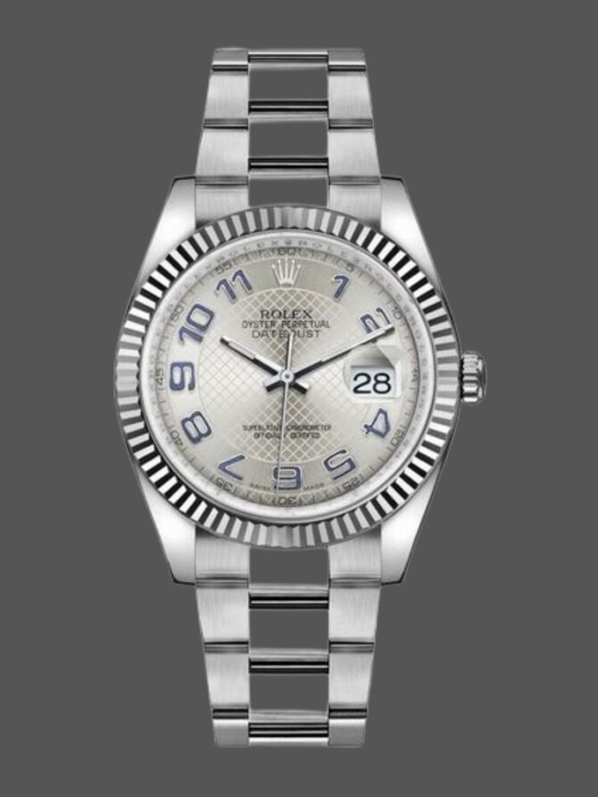 754216234 Silver Dial Fluted Bezel 36mm Unisex Replica Watch