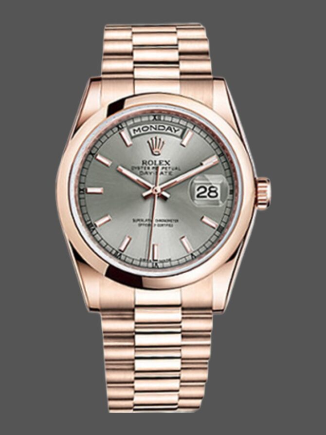 Replica Rolex Day-Date 118209 Black dial 36mm Unisex Watch