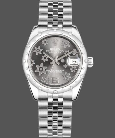147344 Floral Motif Dark Rhodium Grey Dial 31MM Lady Replica Watch