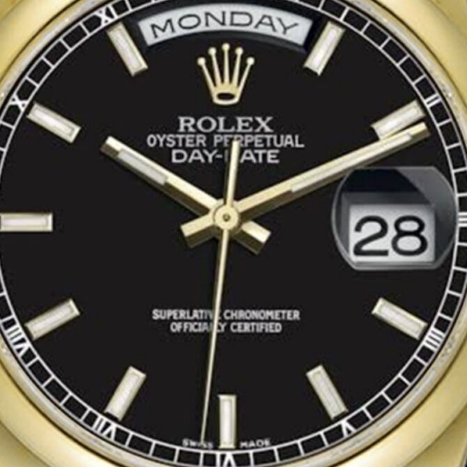 Replica Rolex Day-Date 118209 Black dial 36mm Unisex Watch