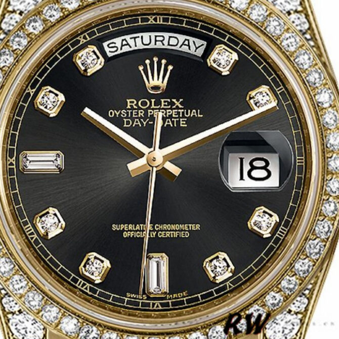 Replica Rolex Day-Date 118388 Yellow Gold Green Index Dial 36MM Unisex Watch
