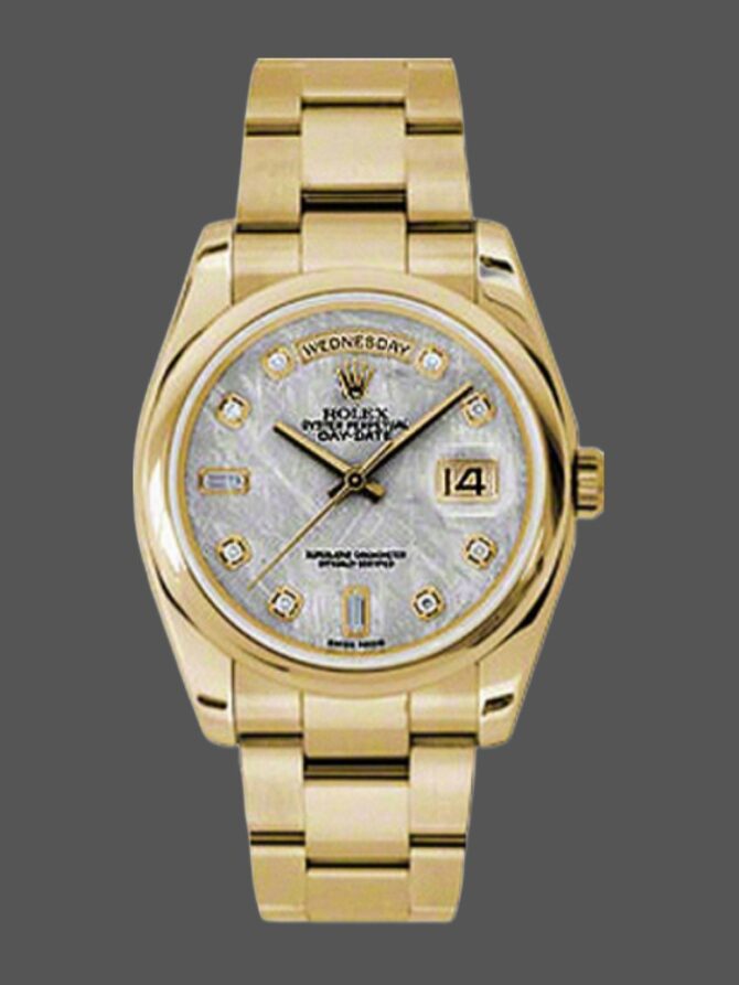 Replica 118208 Meteorite Grey Diamond Dial 36mm Unisex Watch