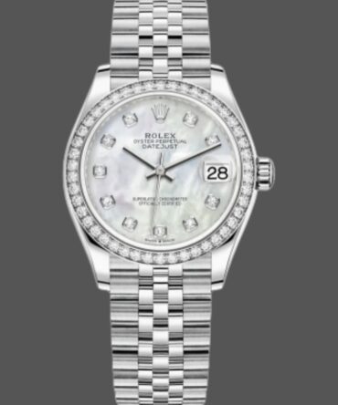 Rolex Datejust 178384 White Mother Of Pearl Diamonds Dial 31MM Lady Replica Watch