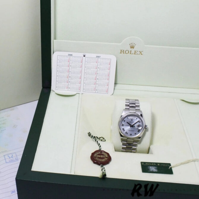 Replica Rolex Day Date 118206 Platinum Ice Blue dial 36mm Unisex Watch