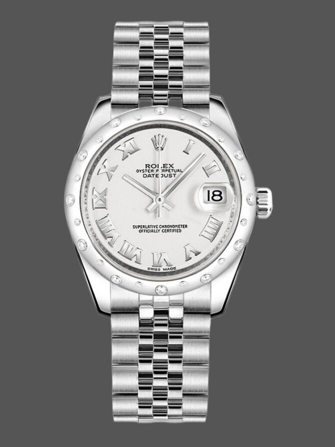 97541 Stainless Steel White Roman Numeral Dial 31MM Lady Replica Watch
