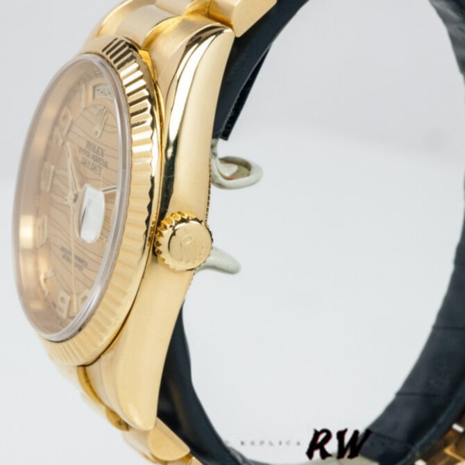 Replica Rolex Day-Date 118235 Fluted Bezel Chocolate Dial 36mm Unisex Watch