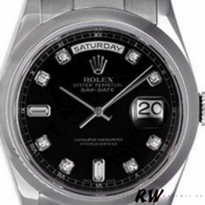 Replica Rolex Day-Date 118209 Black dial 36mm Unisex Watch