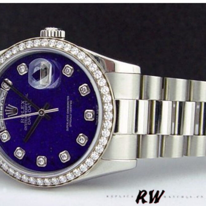 Replica Rolex Day Date 118346 Lapis Lazuli Blue Dial 36mm Unisex Watch