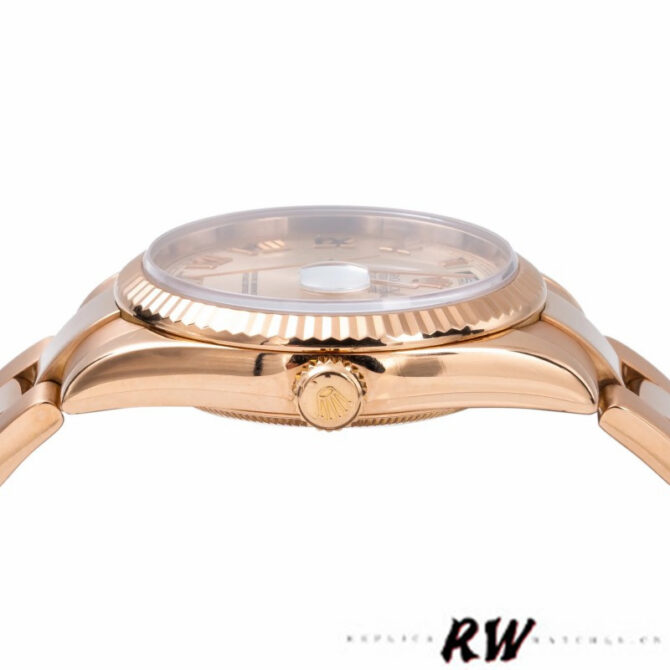 Replica Rolex Day-Date 118235 Fluted Bezel Chocolate Dial 36mm Unisex Watch