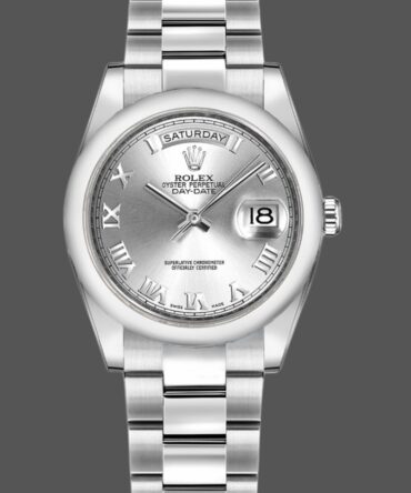 Replica Rolex Day-Date 118209 Silver Roman Numerals Dial Automatic 36mm Unisex Watch