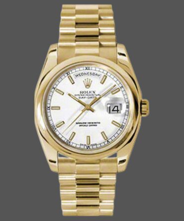 Replica Rolex Day-Date 118208 White Dial 36mm Unisex Watch
