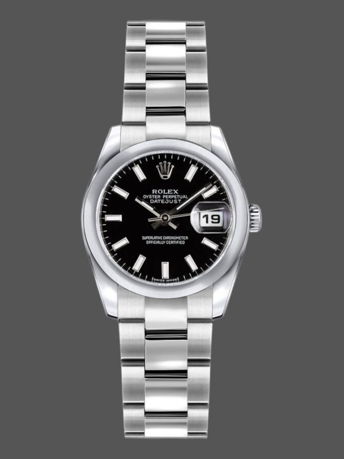 299160 Black Index Dial Domed Bezel 26MM Lady Replica Watch