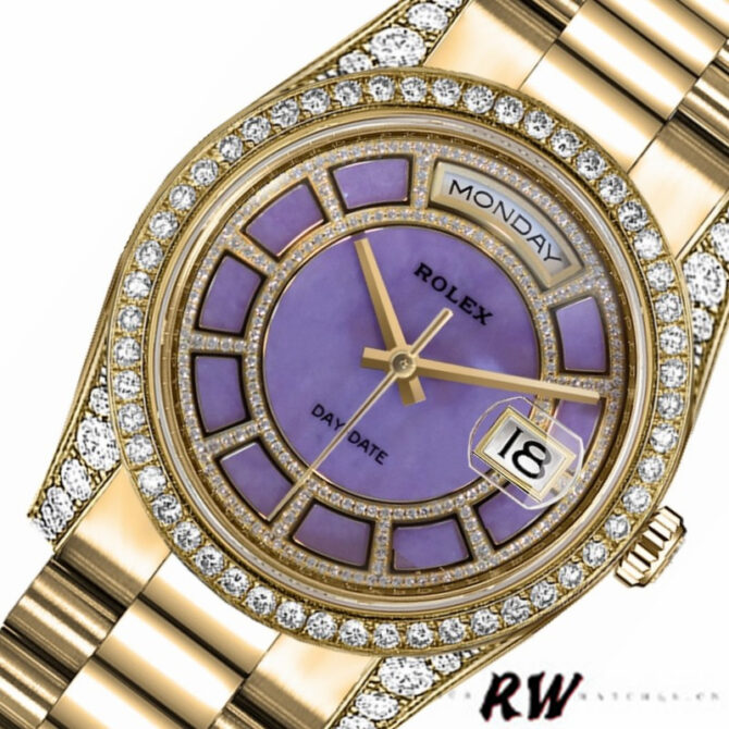 Replica Rolex Day-Date 118388 Yellow Gold Green Index Dial 36MM Unisex Watch
