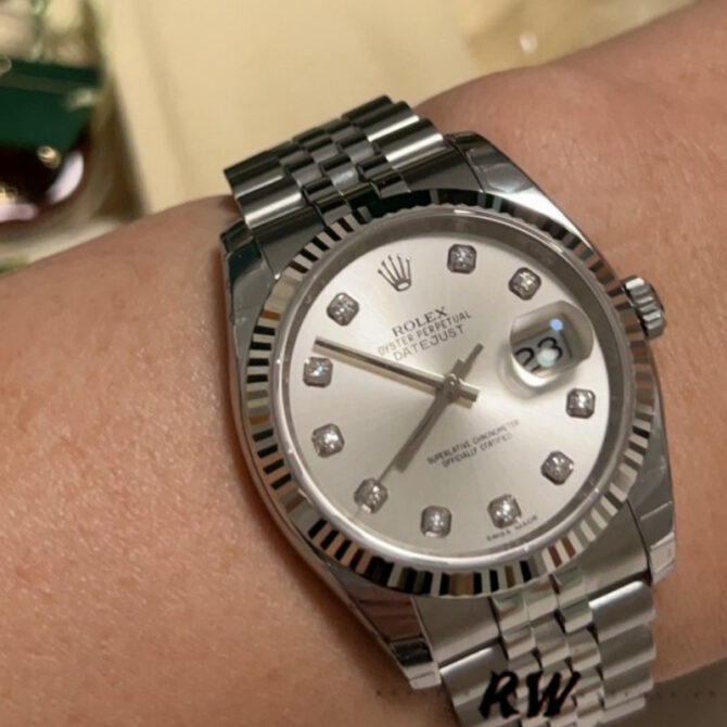 47134-0084 Silver Diamond Dial 36mm Unisex Replica Watch