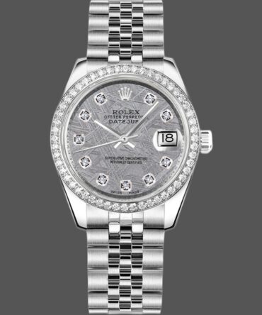 Rolex Datejust 178384 Meteorite Grey Dial Diamond Bezel 31MM Lady Replica Watch