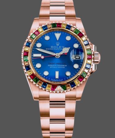 Rolex Yacht-Master 116695 Everose Gold Blue Dial 40MM Mens Replica Watch