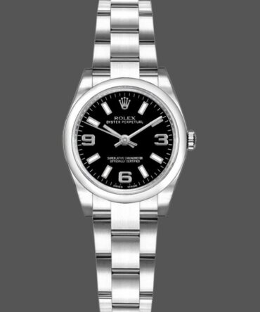 Rolex Oyster Perpetual 176200 Black Dial Stainless Steel 26MM Lady Replica Watch
