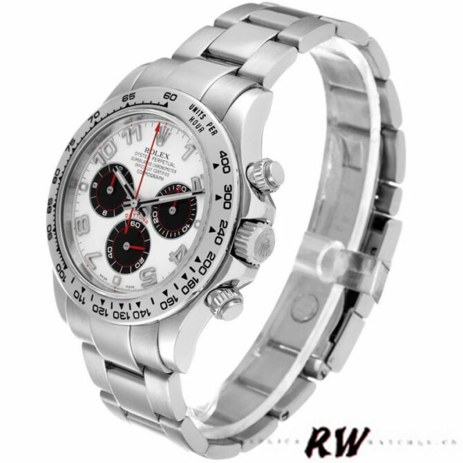 Rolex Cosmograph Daytona 116509 White Arabic Dial White Gold 40MM Mens Replica Watch