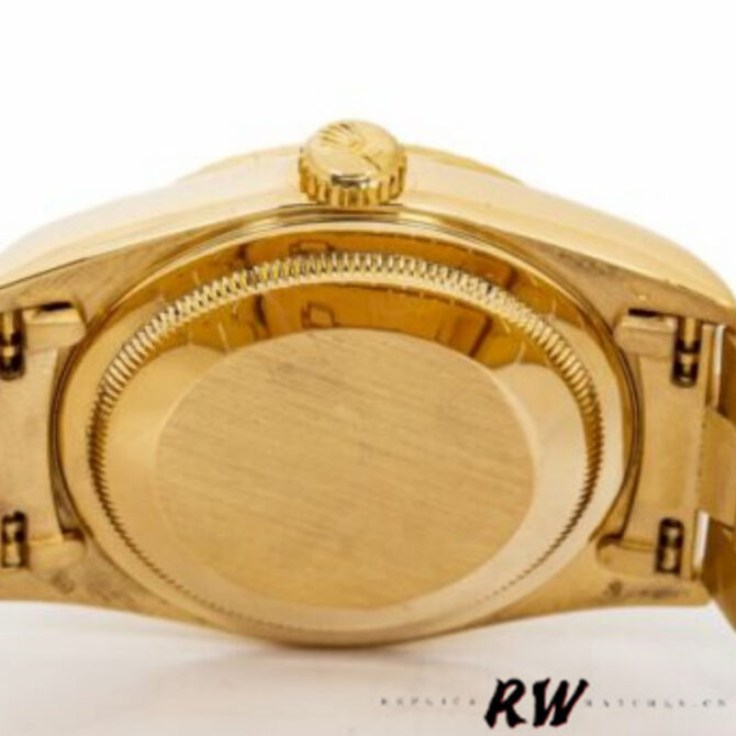 Replica Rolex Day-Date 118208 champagne dial Arabic Numeral Hour Markers yellow gold 36mm Unisex Watch