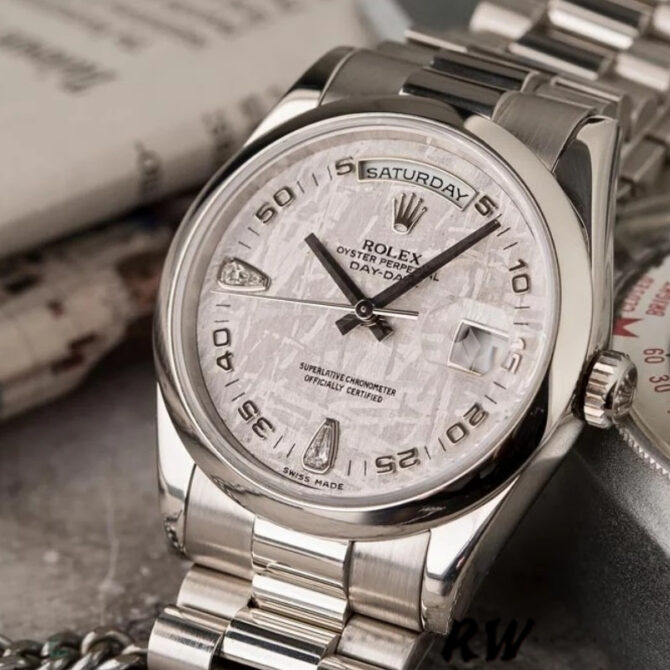 Replica Rolex Day Date 118206 Meteorite Grey Dial 36mm Unisex Watch