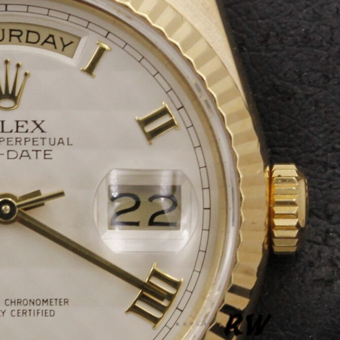 Replica Rolex Day-Date 118238 Roman Numeral Pyramid Ivory Dial 36mm Unisex Watch