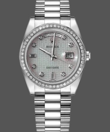 Replica Rolex Day Date 118346 Oxford Motif Diamond Dial 36mm Unisex Watch