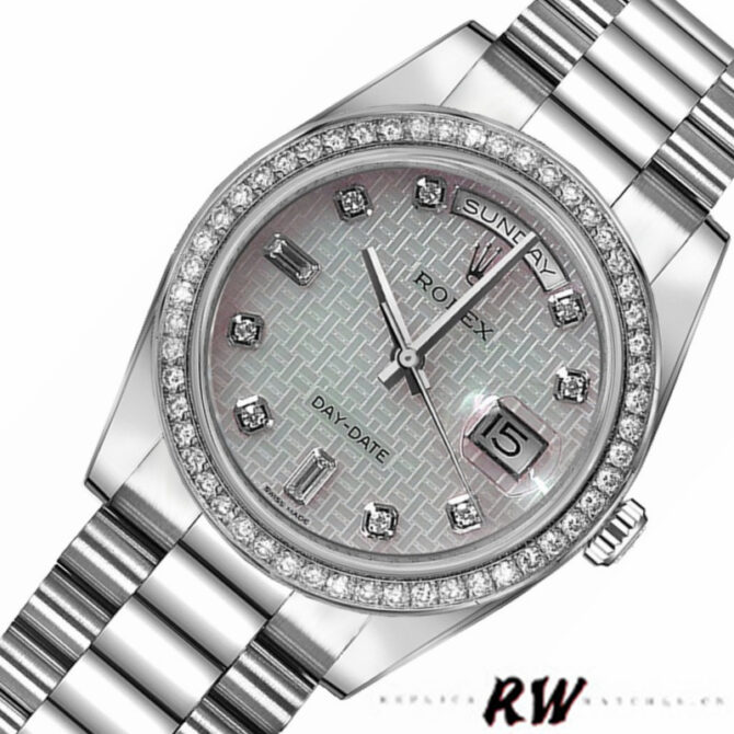 Replica Rolex Day Date 118346 Oxford Motif Diamond Dial 36mm Unisex Watch