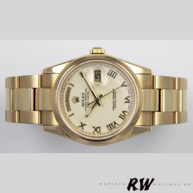 Replica Rolex Day Date 118206 Platinum Ice Blue dial 36mm Unisex Watch