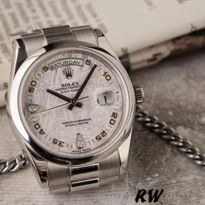 Replica Rolex Day Date 118206 Meteorite Grey Dial 36mm Unisex Watch