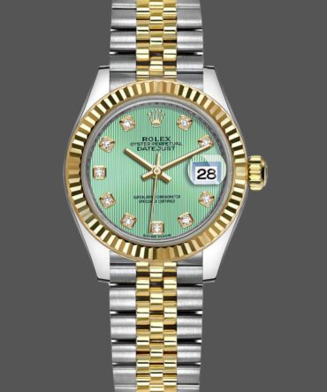Rolex Datejust 279173 Green Diamond Dial Fluted Bezel 28mm Lady Replica Watch