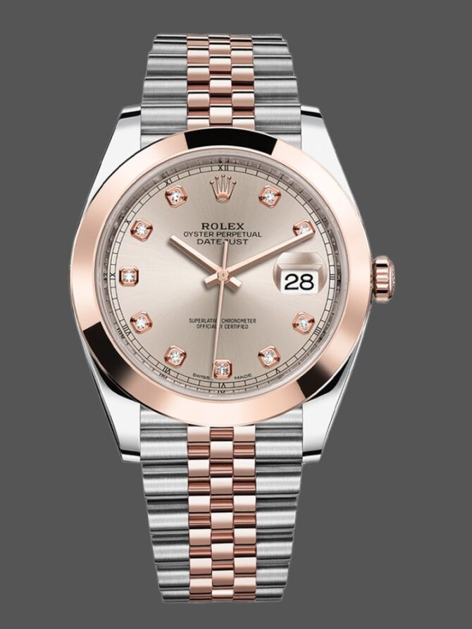 74112301 Rose Gold Sundust Diamonds Dial 41MM Mens Replica Watch