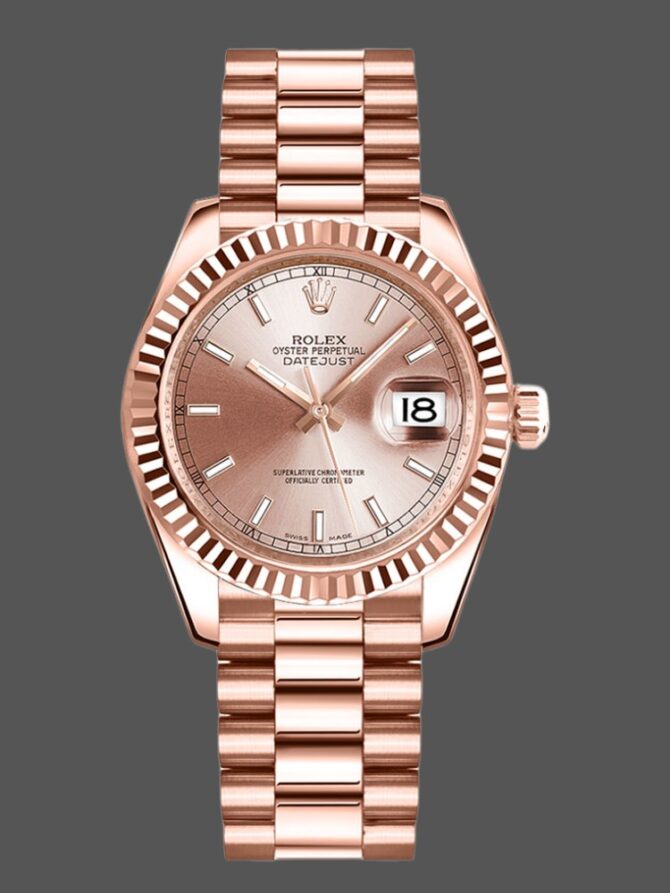 6562214 Rose Gold Pink Index Dial 31mm Lady Replica Watch