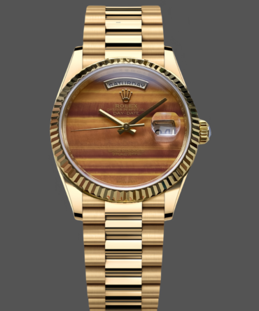 Replica Rolex Day Date 18038 Yellow Gold Tigers Eye Watch