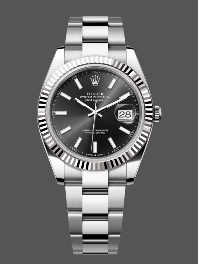 189741234 0017 Fluted Bezel Black Dial 41MM Mens Replica Watch