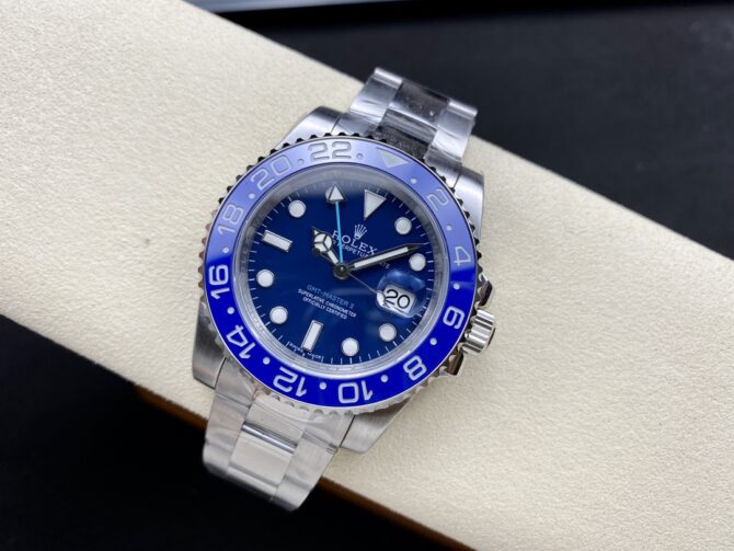Rolex GMT Master II 126710 "Wildman" 904L SS Blue Dial on SS Oyster Bracelet